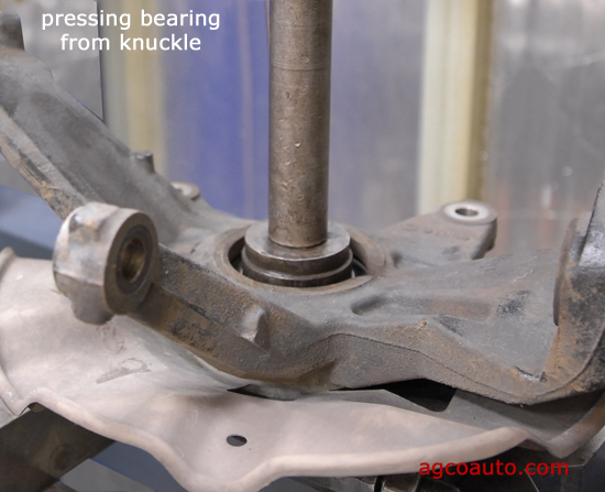 Removing the bearing from the knuckle