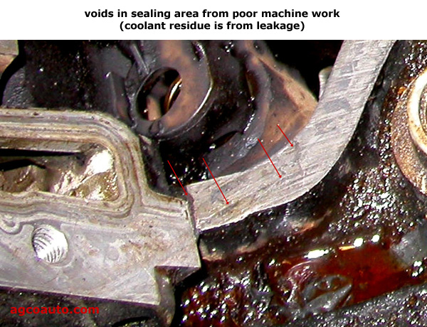 Very rough GM engine block and cylinder head surfaces