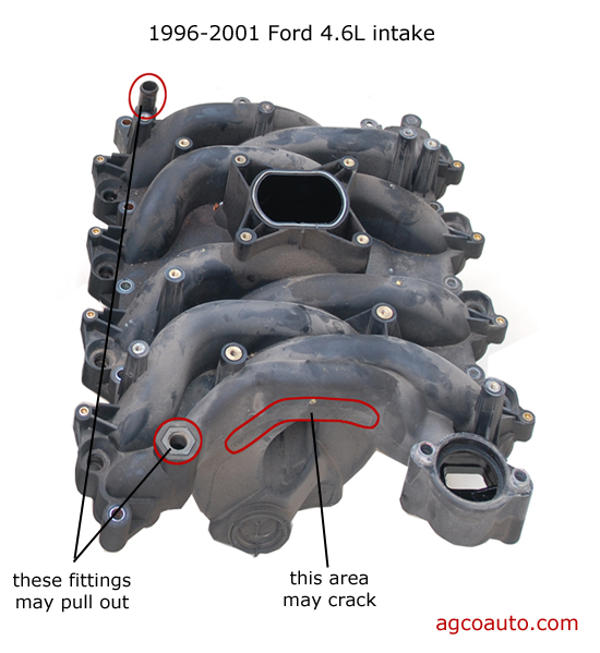 AGCO Automotive Repair Service - Baton Rouge, LA - Detailed Auto Topics - Ford 4.6L Plastic Intake Manifold Problems