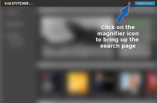 Click the magnifier to bring up the search page Click the magnifier to bring up the search page