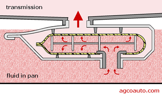 Cutaway view of a typical transmission filter