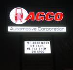34b. Night view of the 2009 AGCO Automotive Sign