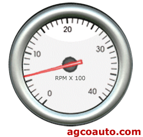 Tachometer gauge at an engine idle