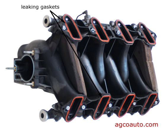 leaking intake gaskets will cause engine to idle rough and misfire when cold