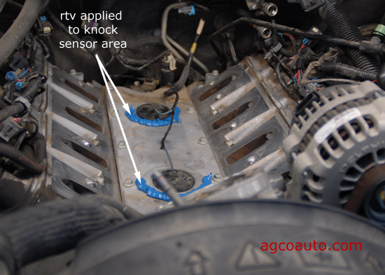 modification to protect knock sensors on GM V8 engines
