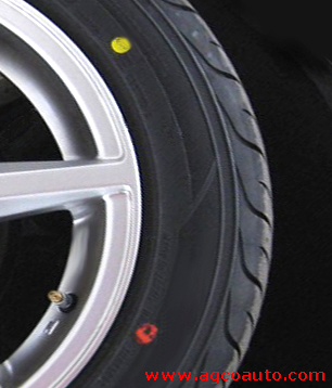 Yellow and red sidewall dots