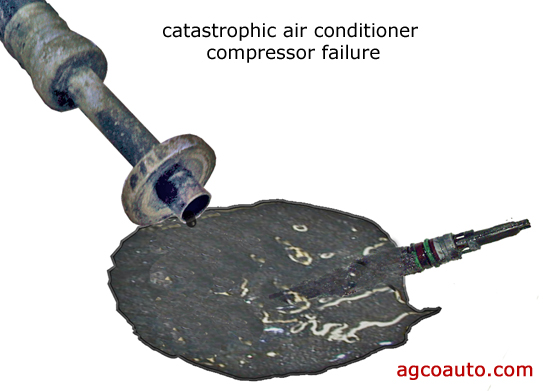 A severely contaminated system, after four compressor failures