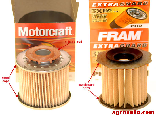 Motorcraft, inside view shows metal end caps 