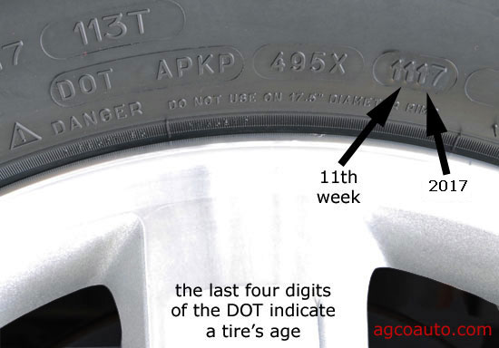 How to read the DOT age code on a tire