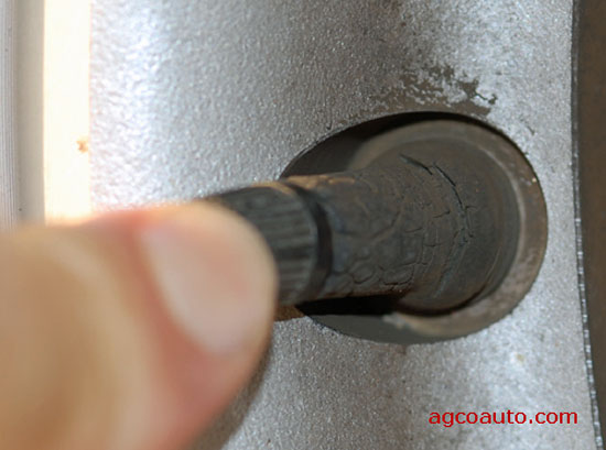 Dry rot cracked and dangerous tire valve stem