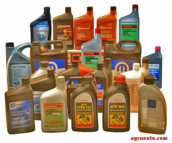 A few of the many types of automatic transmission fluids